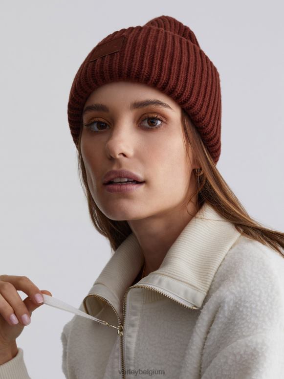 chocolade vrouwen cresta geribde muts accessoires Z8X2P522 Varley