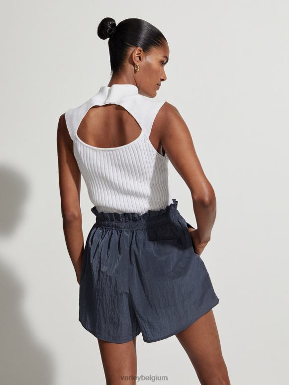 leisteen blauw vrouwen tulair short met hoge taille 3