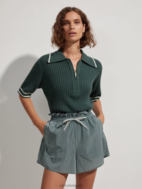 leisteen groen vrouwen tulair short met hoge taille 3