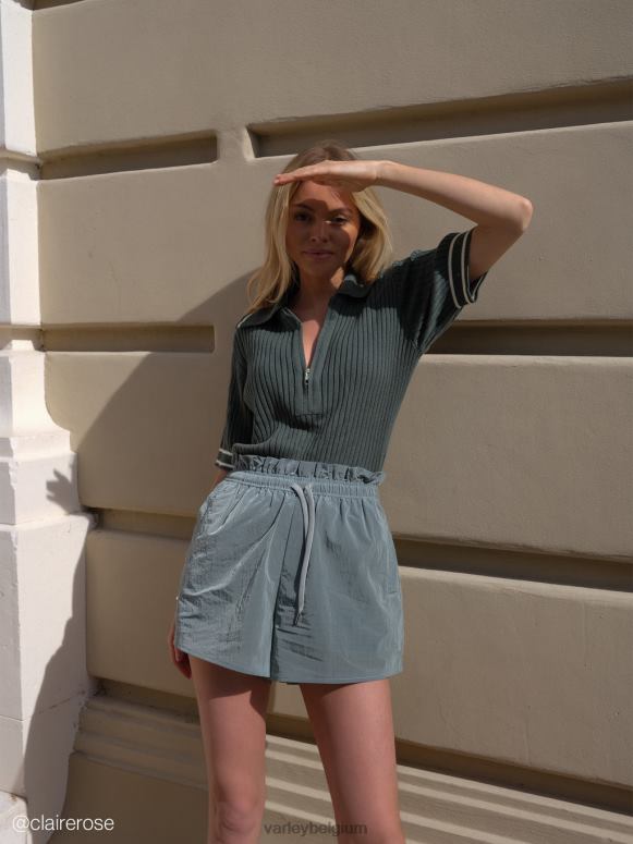 leisteen groen vrouwen tulair short met hoge taille 3