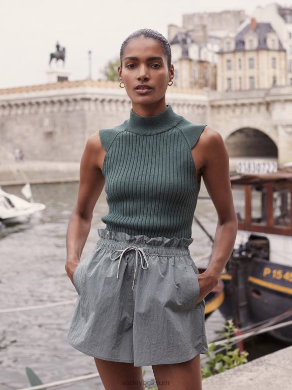 leisteen groen vrouwen tulair short met hoge taille 3