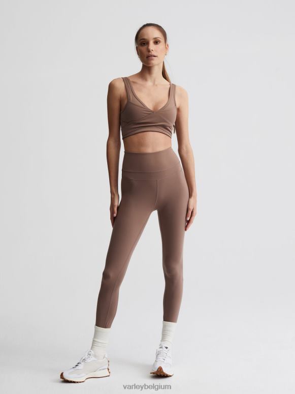 diep taupe vrouwen let's move superhoge legging 25