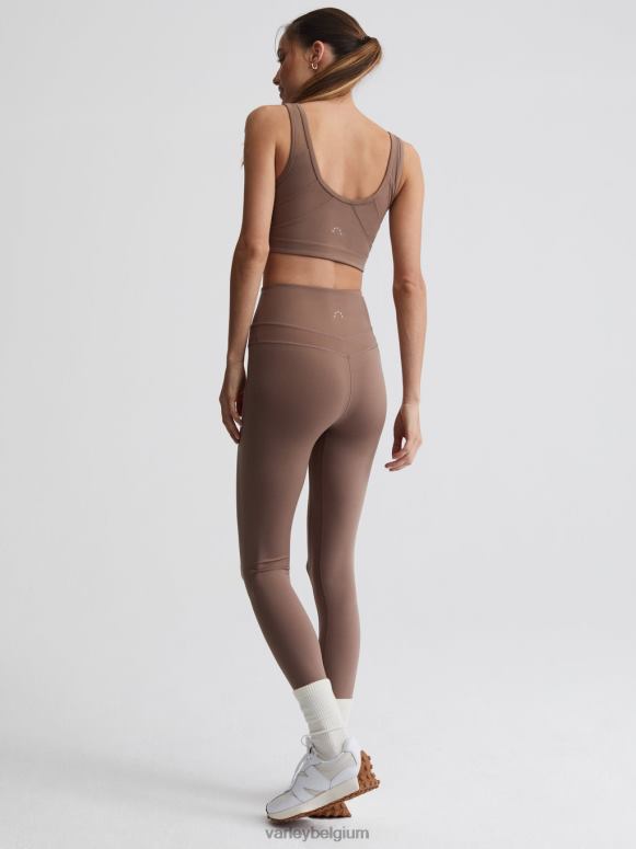 diep taupe vrouwen let's move superhoge legging 25