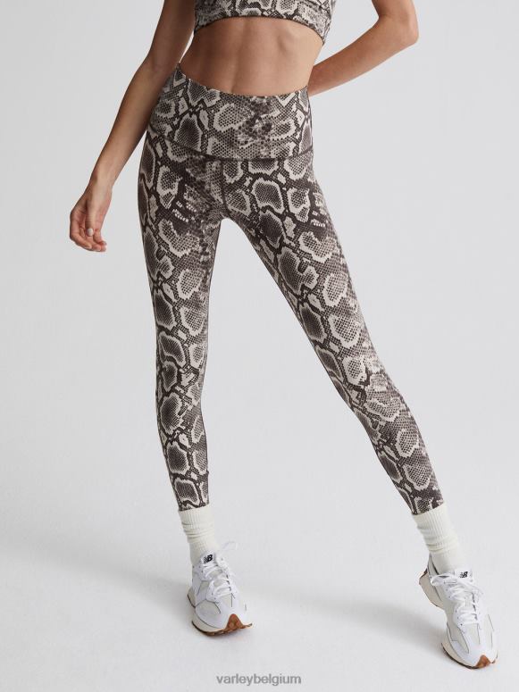 taupe ratelslang vrouwen let's go legging met hoge taille 25