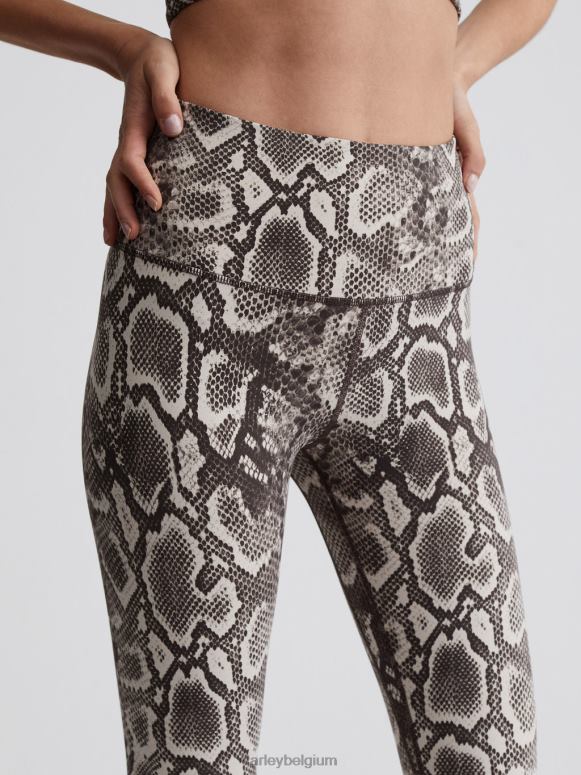 taupe ratelslang vrouwen let's go legging met hoge taille 25