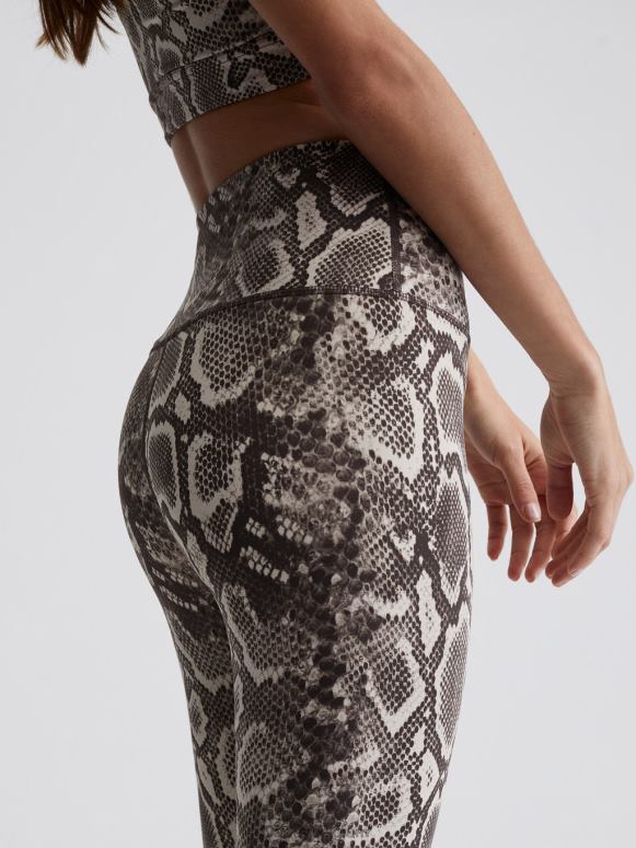 taupe ratelslang vrouwen let's go legging met hoge taille 25