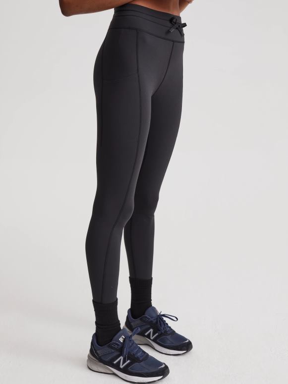 zwart vrouwen let's go hoge legging met trekkoord 25" kleding Z8X2P366 Varley