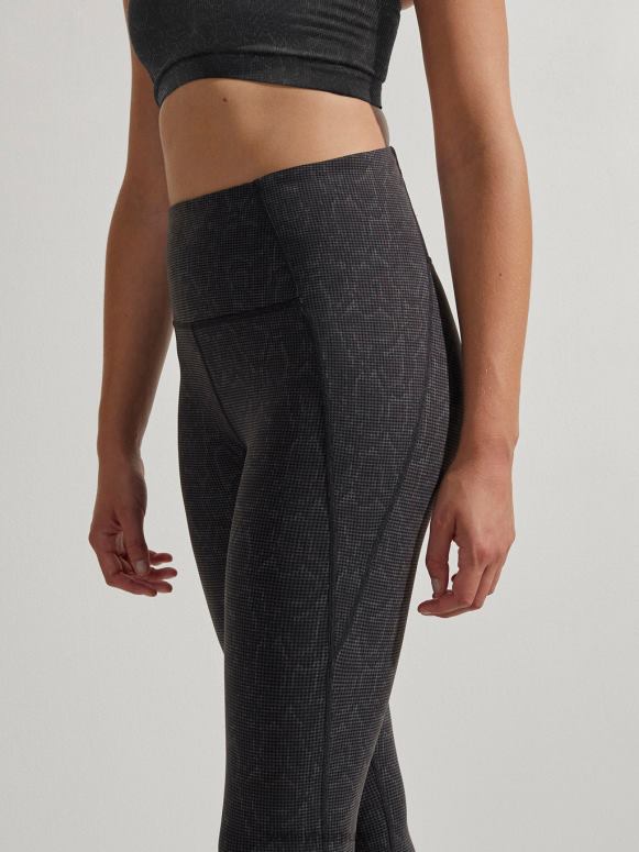 zwarte rasterslang vrouwen let's go night running legging 25