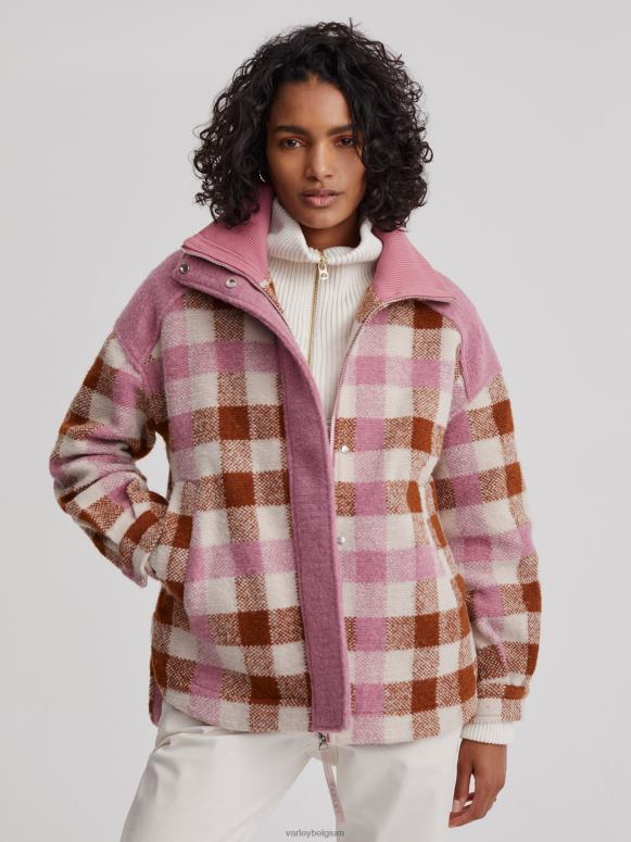 karamel midi-ruit vrouwen alma jas kleding Z8X2P429 Varley