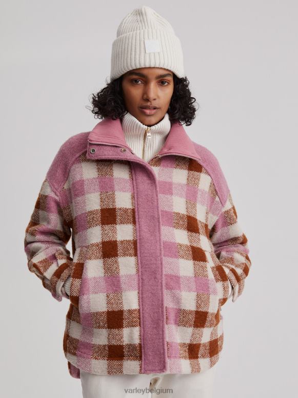 karamel midi-ruit vrouwen alma jas kleding Z8X2P429 Varley