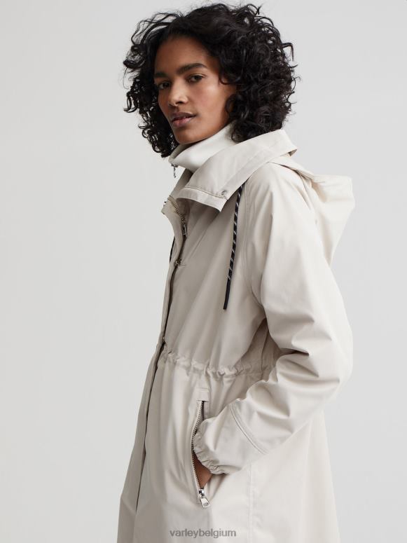zilveren omlijning vrouwen grove lange parka kleding Z8X2P456 Varley