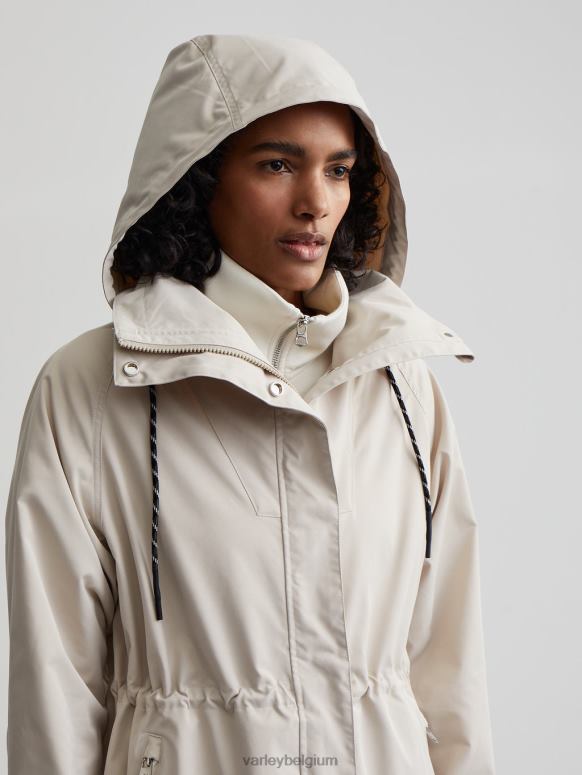 zilveren omlijning vrouwen grove lange parka kleding Z8X2P456 Varley