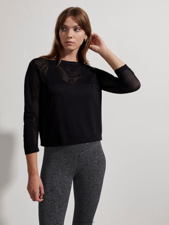 zwart vrouwen Halldale naadloos T-shirt met lange mouwen kleding Z8X2P124 Varley