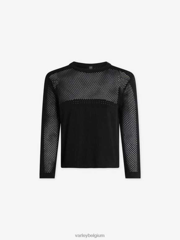 zwart vrouwen Halldale naadloos T-shirt met lange mouwen kleding Z8X2P124 Varley