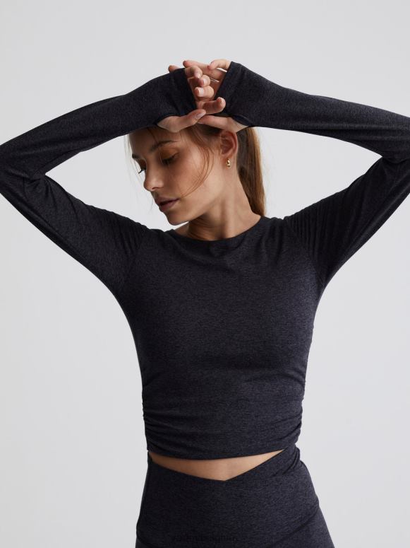 zwarte mergel vrouwen altijd warm sloan cropped T-shirt kleding Z8X2P222 Varley