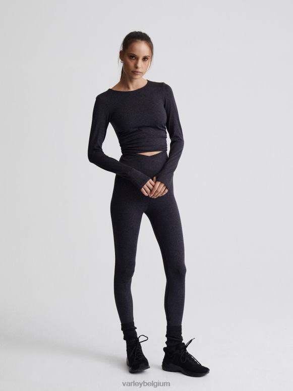 zwarte mergel vrouwen altijd warm sloan cropped T-shirt kleding Z8X2P222 Varley
