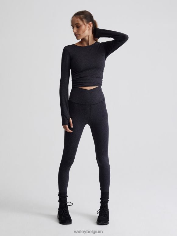 zwarte mergel vrouwen altijd warm sloan cropped T-shirt kleding Z8X2P222 Varley