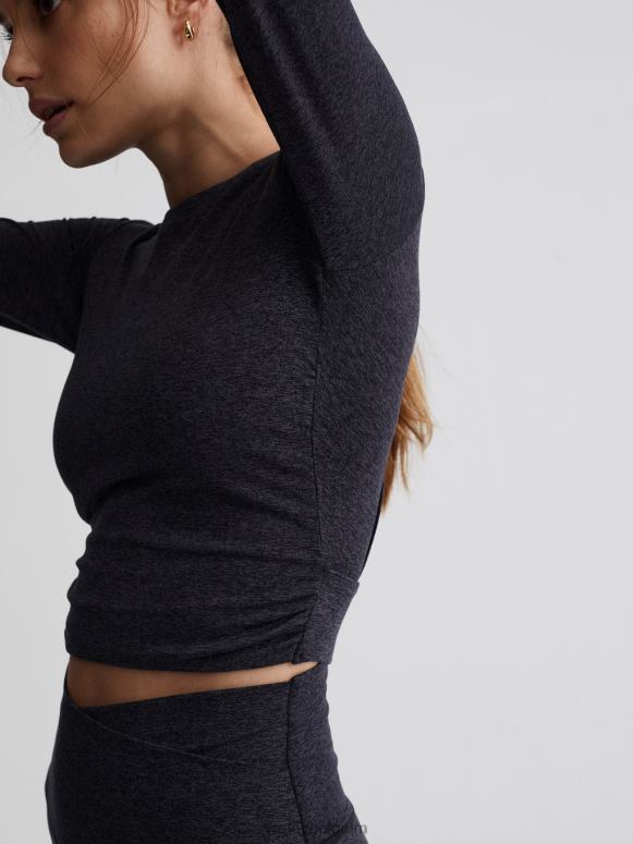 zwarte mergel vrouwen altijd warm sloan cropped T-shirt kleding Z8X2P222 Varley