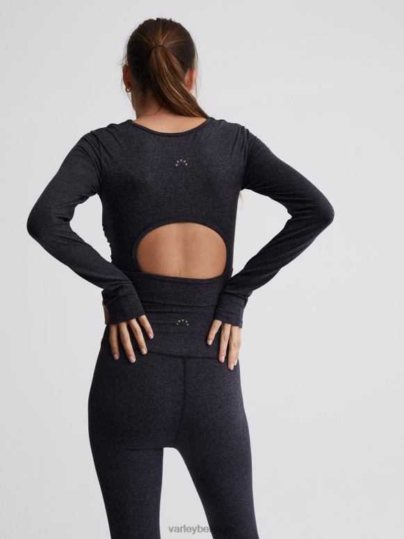 zwarte mergel vrouwen altijd warm sloan cropped T-shirt kleding Z8X2P222 Varley