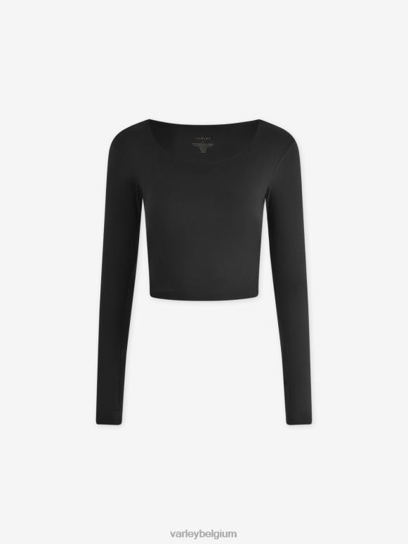 zwarte mergel vrouwen altijd warm sloan cropped T-shirt kleding Z8X2P222 Varley