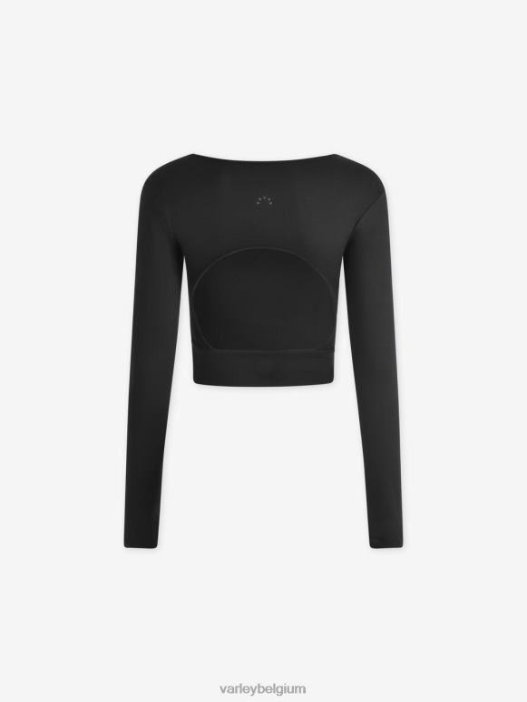 zwarte mergel vrouwen altijd warm sloan cropped T-shirt kleding Z8X2P222 Varley