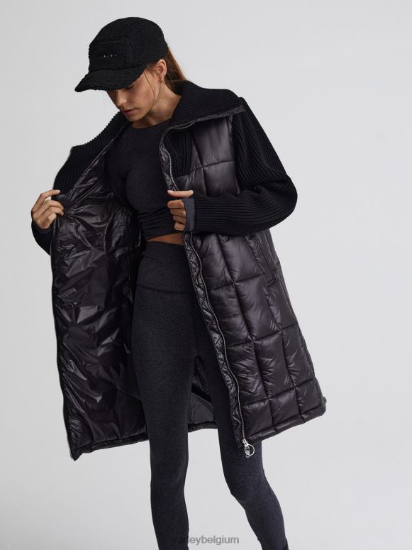 zwart vrouwen Mayten gebreid pufferjack kleding Z8X2P450 Varley