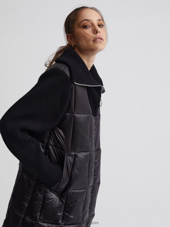 zwart vrouwen Mayten gebreid pufferjack kleding Z8X2P450 Varley