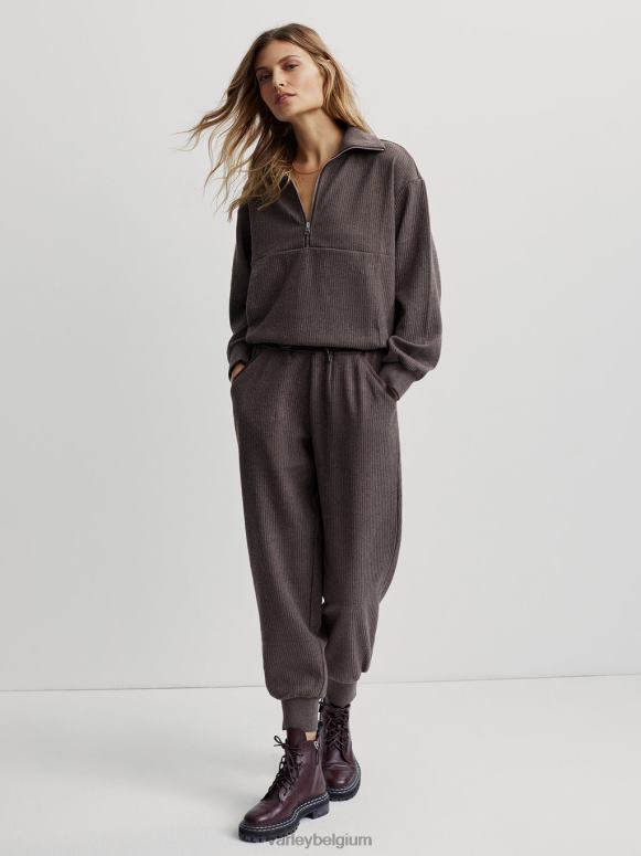 chocolade mergel vrouwen cyrus pullover met halve rits kleding Z8X2P226 Varley