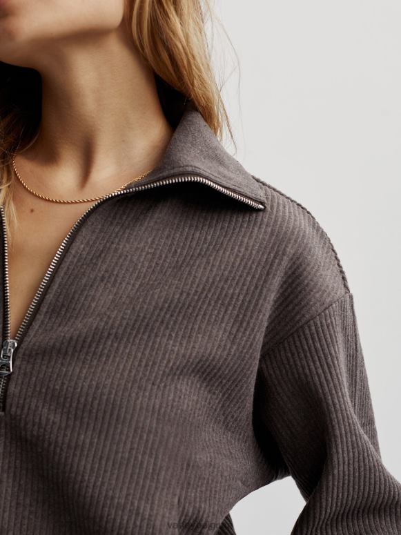 chocolade mergel vrouwen cyrus pullover met halve rits kleding Z8X2P226 Varley