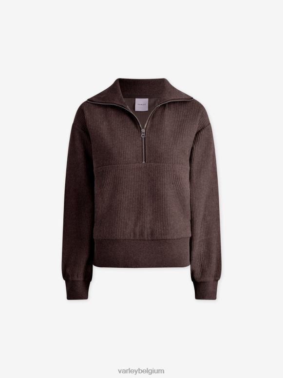 chocolade mergel vrouwen cyrus pullover met halve rits kleding Z8X2P226 Varley