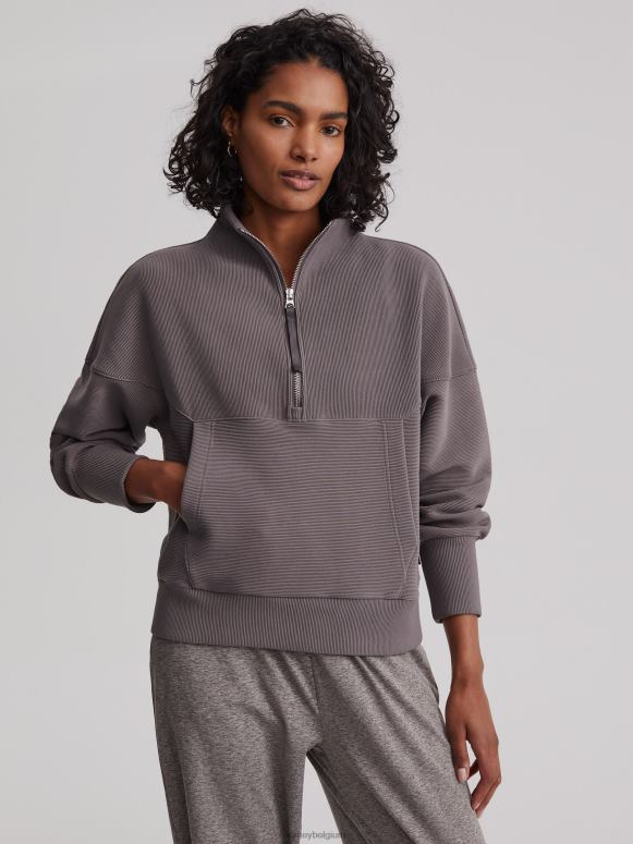 diepe houtskool vrouwen acadia pullover met halve rits kleding Z8X2P203 Varley