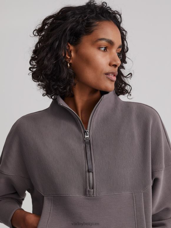 diepe houtskool vrouwen acadia pullover met halve rits kleding Z8X2P203 Varley