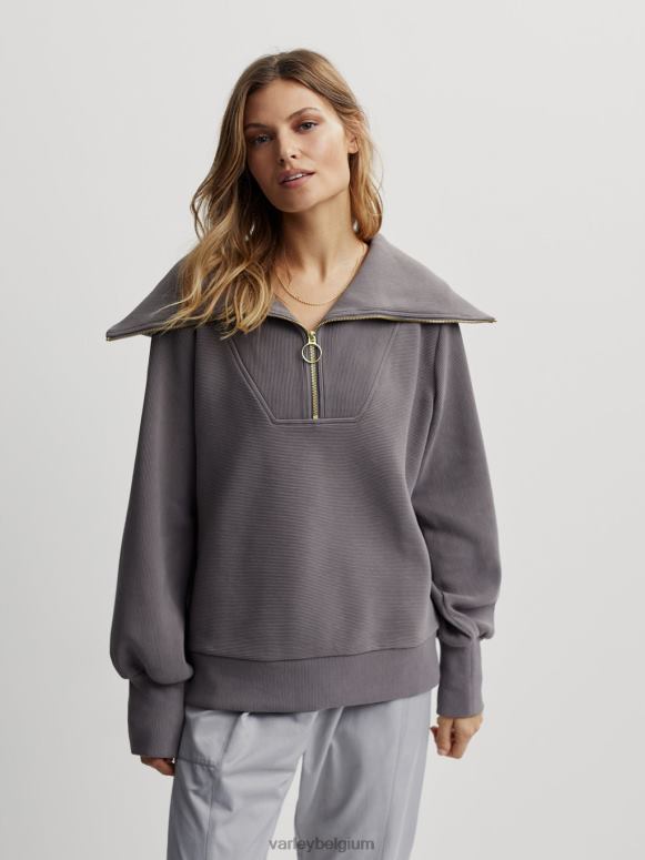 diepe houtskool vrouwen wijnstok pullover met halve rits kleding Z8X2P93 Varley