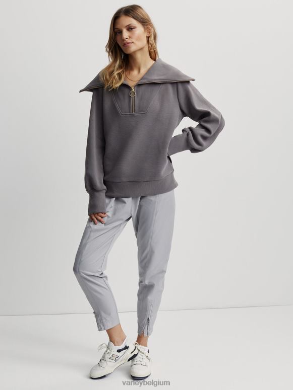 diepe houtskool vrouwen wijnstok pullover met halve rits kleding Z8X2P93 Varley