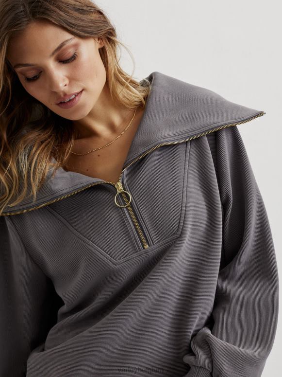 diepe houtskool vrouwen wijnstok pullover met halve rits kleding Z8X2P93 Varley