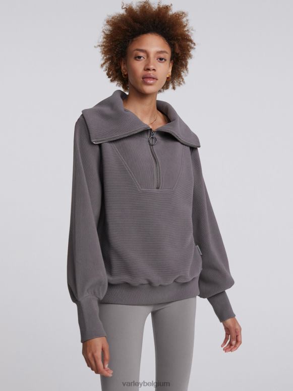 donker meeuwgrijs vrouwen wijnstok pullover met halve rits kleding Z8X2P96 Varley