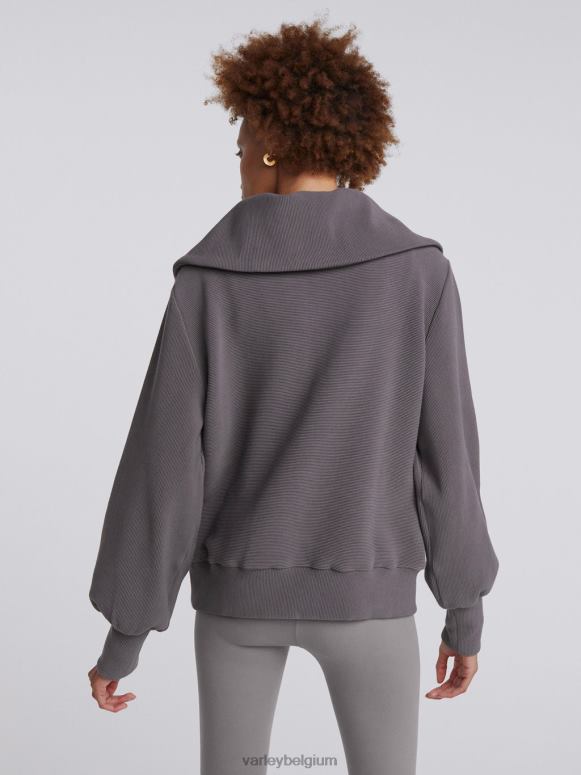 donker meeuwgrijs vrouwen wijnstok pullover met halve rits kleding Z8X2P96 Varley
