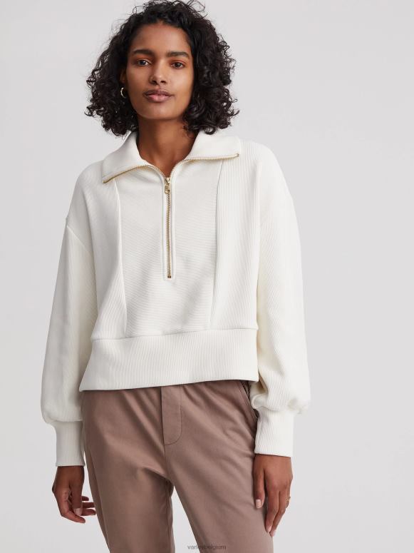 fluister wit vrouwen ramona pullover met halve rits kleding Z8X2P147 Varley