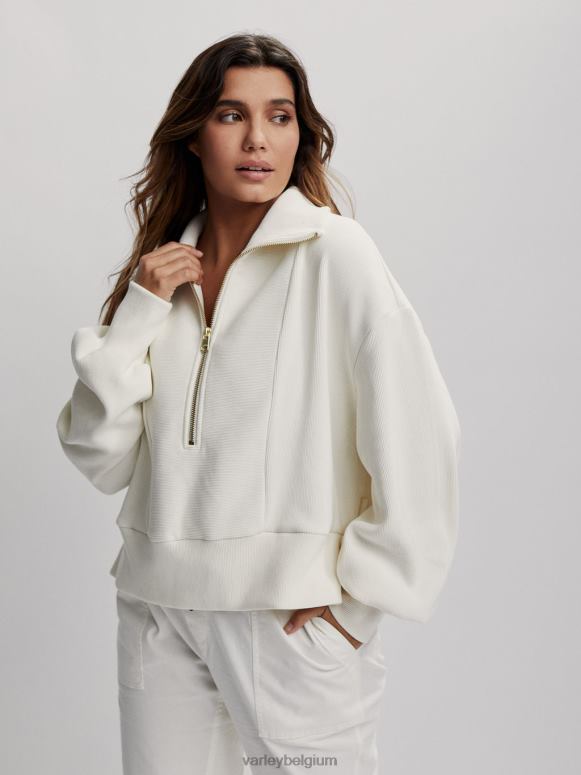 fluister wit vrouwen ramona pullover met halve rits kleding Z8X2P147 Varley