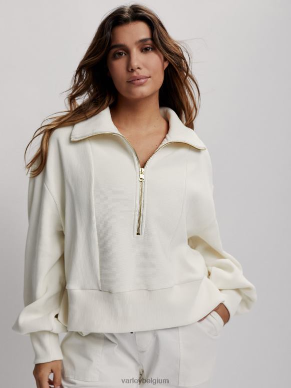 fluister wit vrouwen ramona pullover met halve rits kleding Z8X2P147 Varley