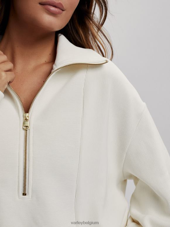 fluister wit vrouwen ramona pullover met halve rits kleding Z8X2P147 Varley