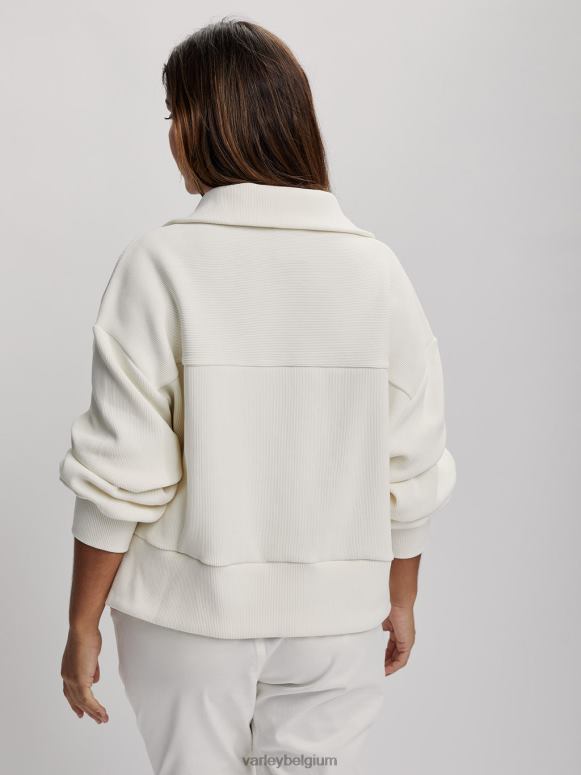 fluister wit vrouwen ramona pullover met halve rits kleding Z8X2P147 Varley