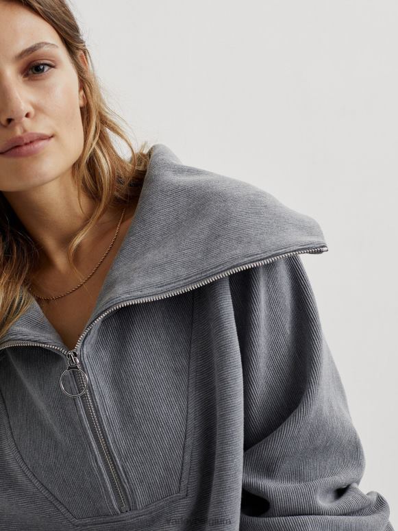 grijze mergel vrouwen wijnstok pullover met halve rits kleding Z8X2P90 Varley