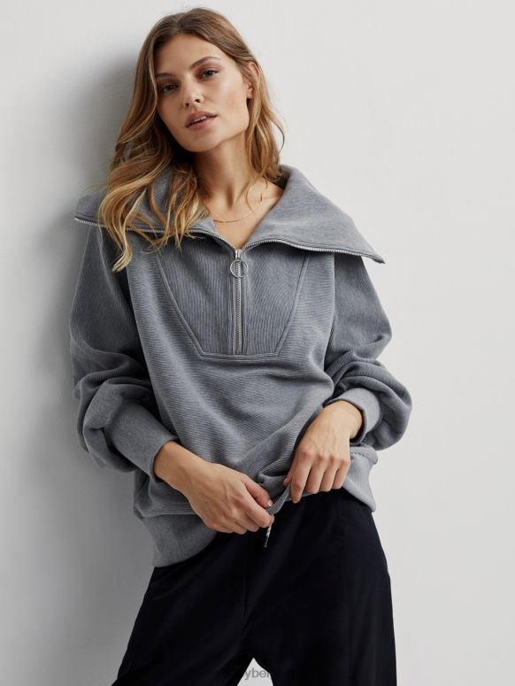 grijze mergel vrouwen wijnstok pullover met halve rits kleding Z8X2P90 Varley