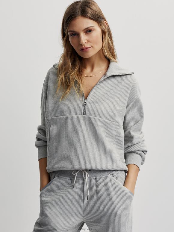 salie heide mergel vrouwen cyrus pullover met halve rits kleding Z8X2P228 Varley