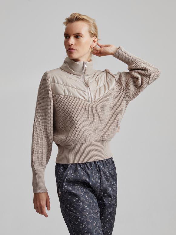 taupe klei vrouwen daines pullover met halve rits kleding Z8X2P422 Varley