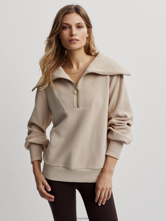 taupe mergel vrouwen wijnstok pullover met halve rits kleding Z8X2P94 Varley
