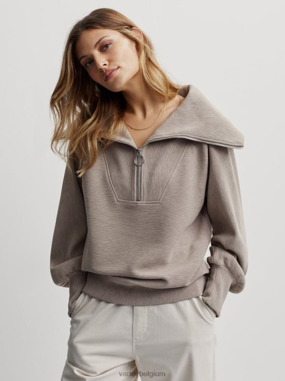 taupe mergel vrouwen wijnstok pullover met halve rits kleding Z8X2P94 Varley