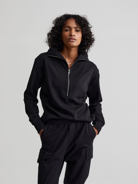 zwart vrouwen clearwood pullover met halve rits kleding Z8X2P229 Varley