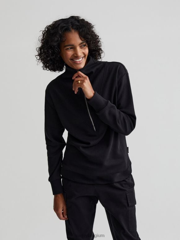 zwart vrouwen clearwood pullover met halve rits kleding Z8X2P229 Varley